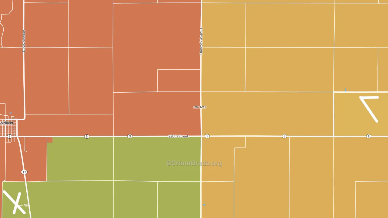 Holmes, IA Map of Vandalism Rates