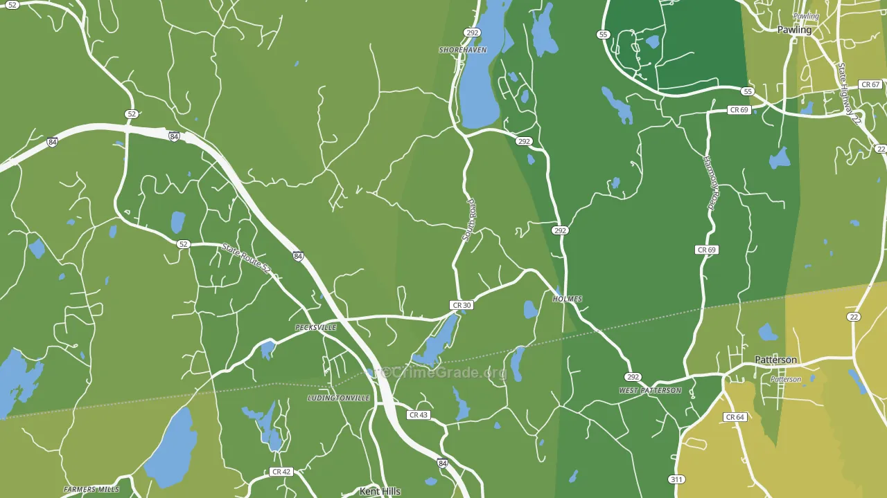 Holmes, NY Map of Vandalism Rates