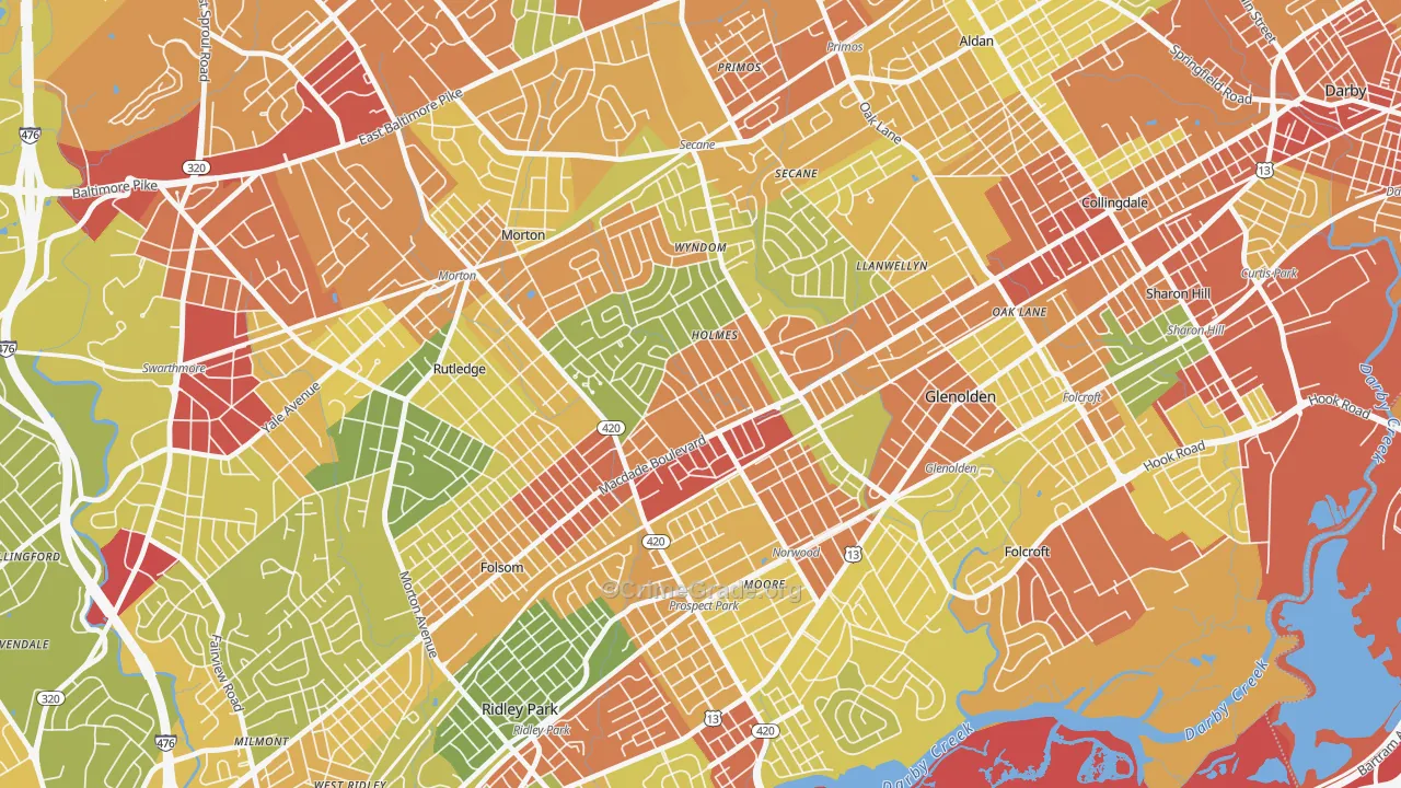 Holmes, PA Map of Vandalism Rates