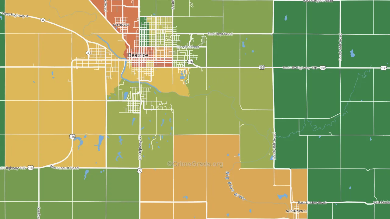 Holmesville, NE Map of Vandalism Rates