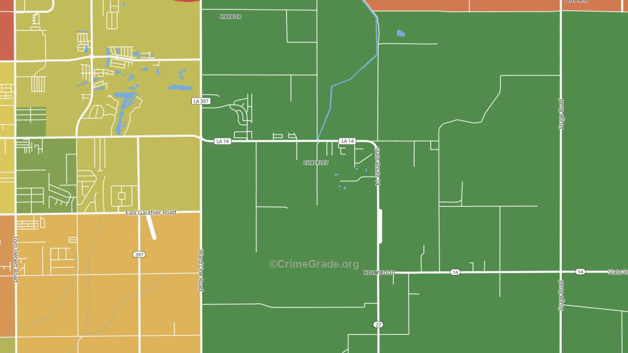 Holmwood, LA Map of Vandalism Rates