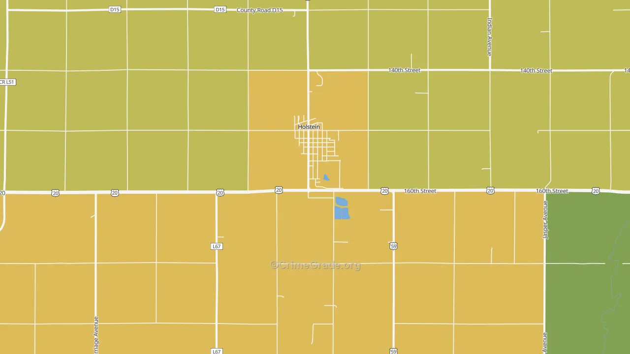 Holstein, IA Map of Vandalism Rates