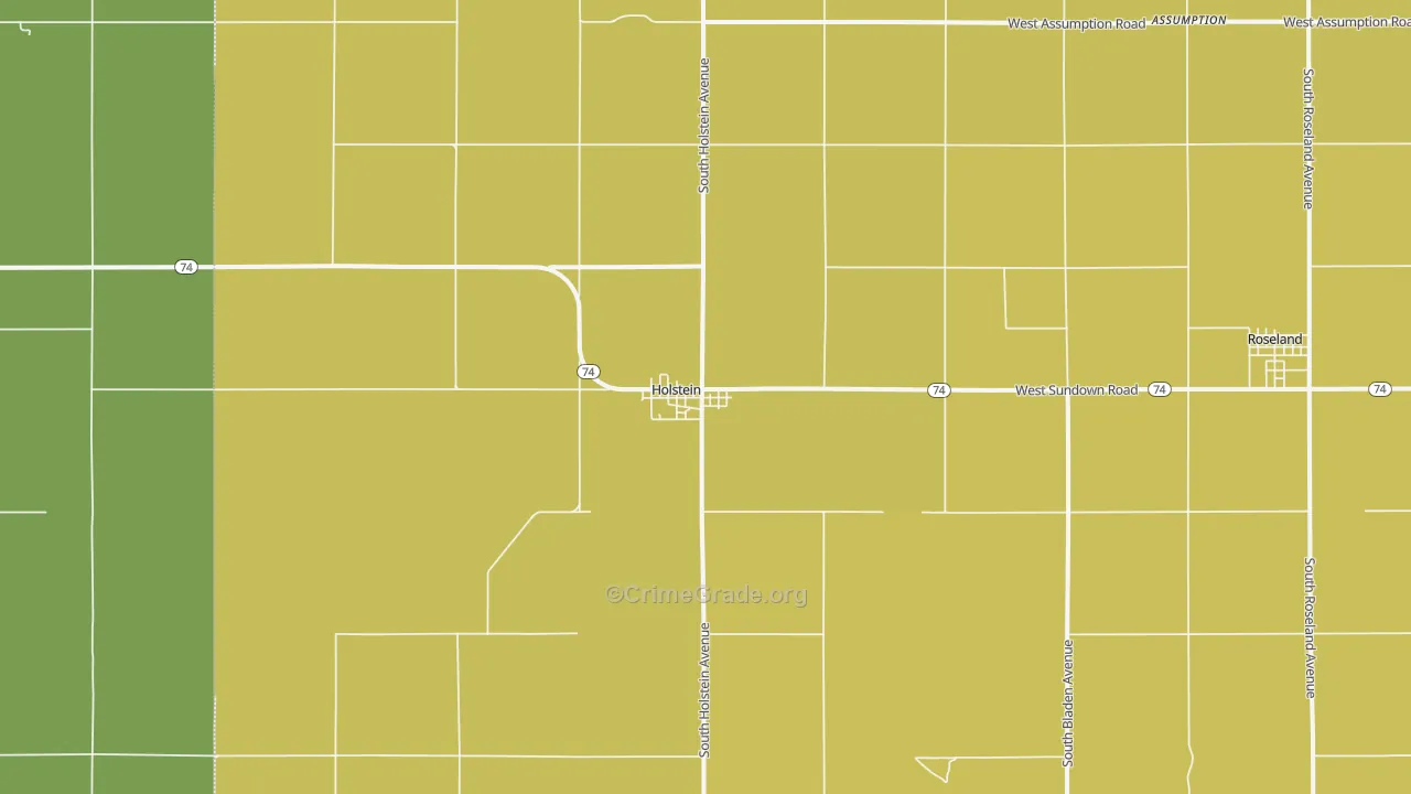 Holstein, NE Map of Vandalism Rates