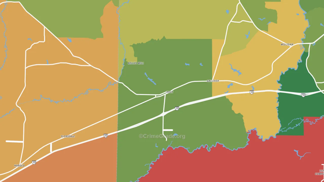 Holt, FL Map of Vandalism Rates