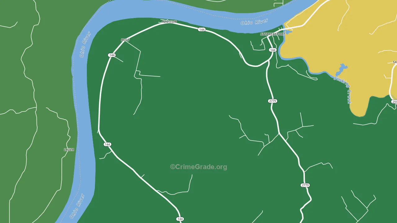 Holt, KY Map of Vandalism Rates