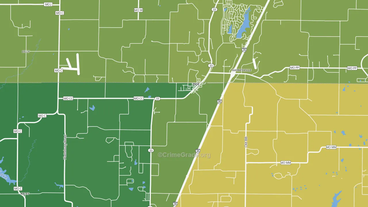 Holt, MO Map of Vandalism Rates