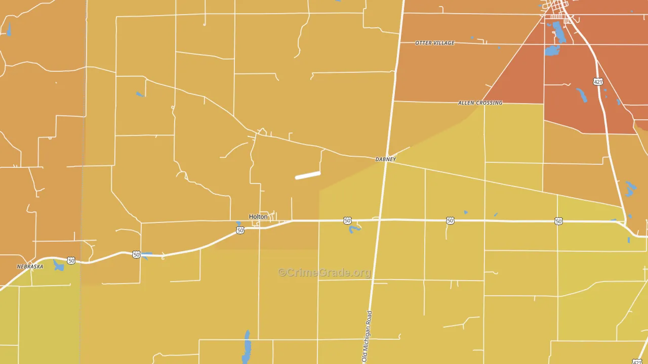 Holton, IN Map of Vandalism Rates