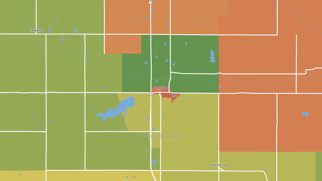 Holton, KS Map of Vandalism Rates