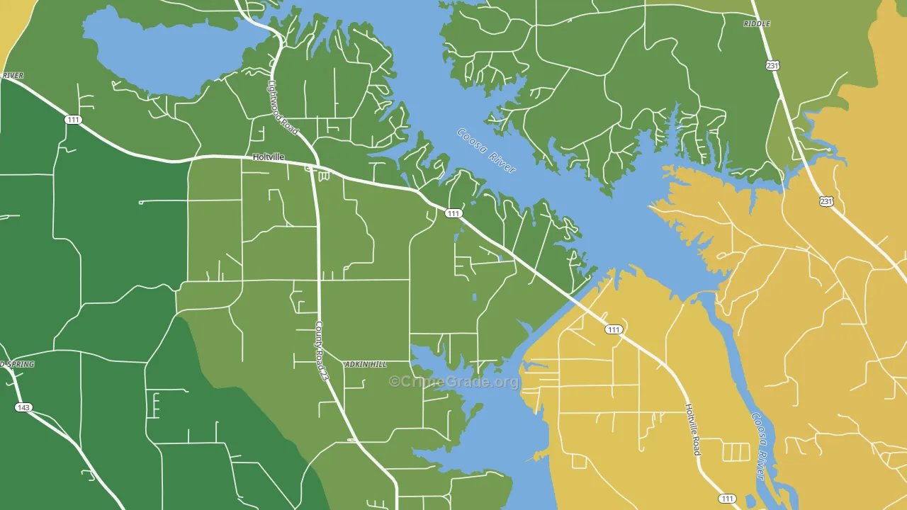 Holtville, AL Map of Vandalism Rates