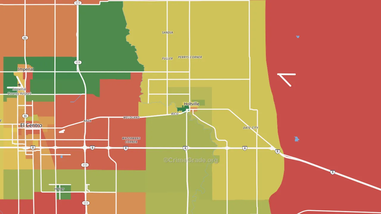 Holtville, CA Map of Vandalism Rates