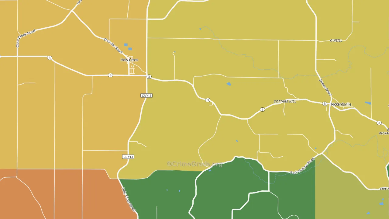 Holy Cross, IA Map of Vandalism Rates