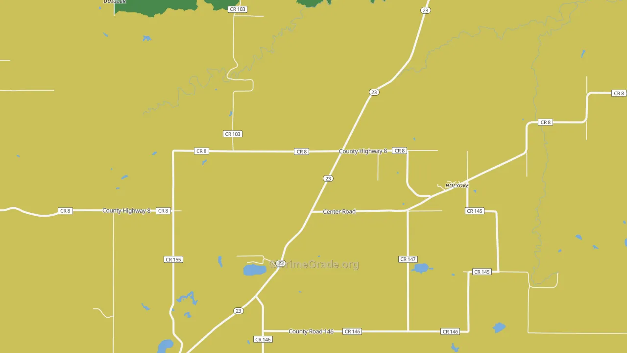 Holyoke, MN Map of Vandalism Rates