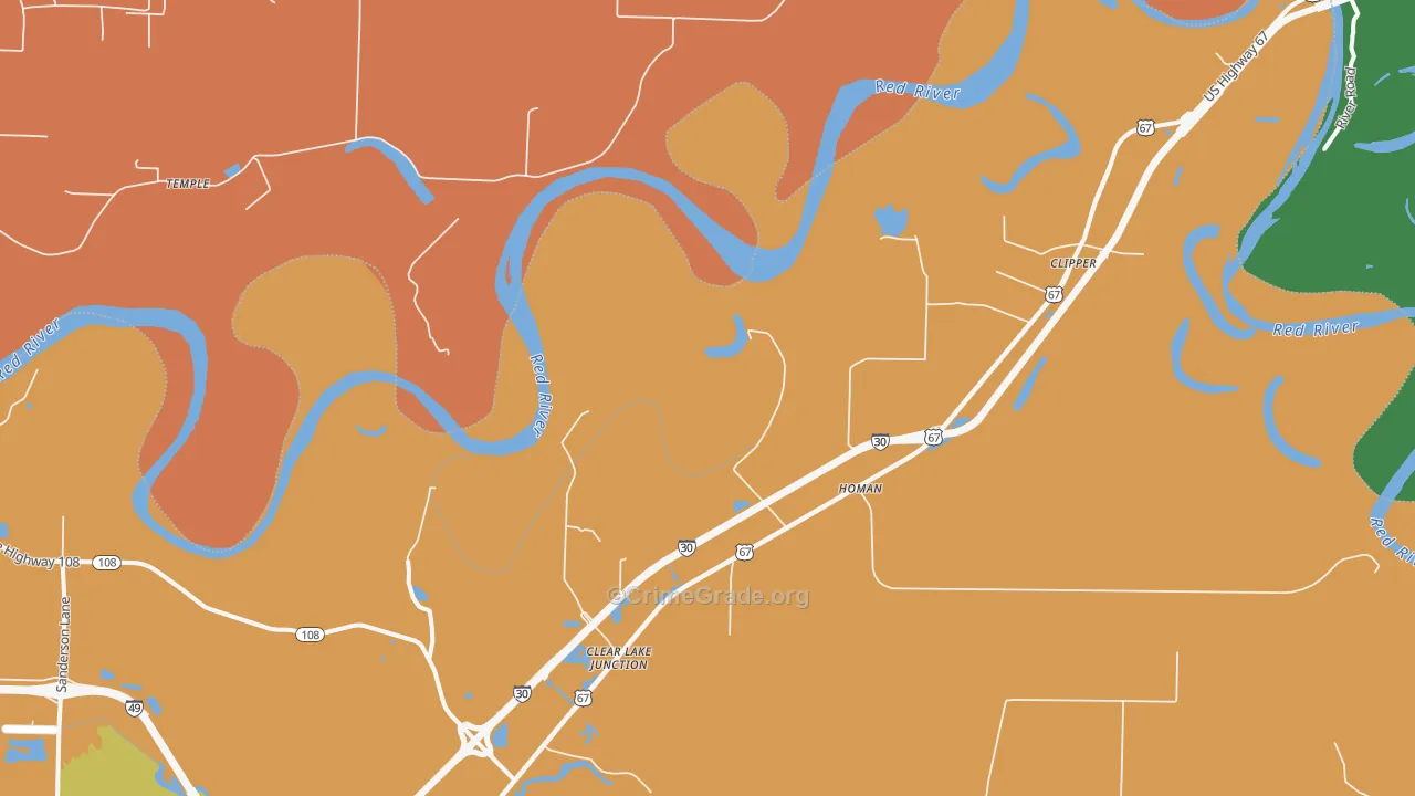 Homan, AR Map of Vandalism Rates