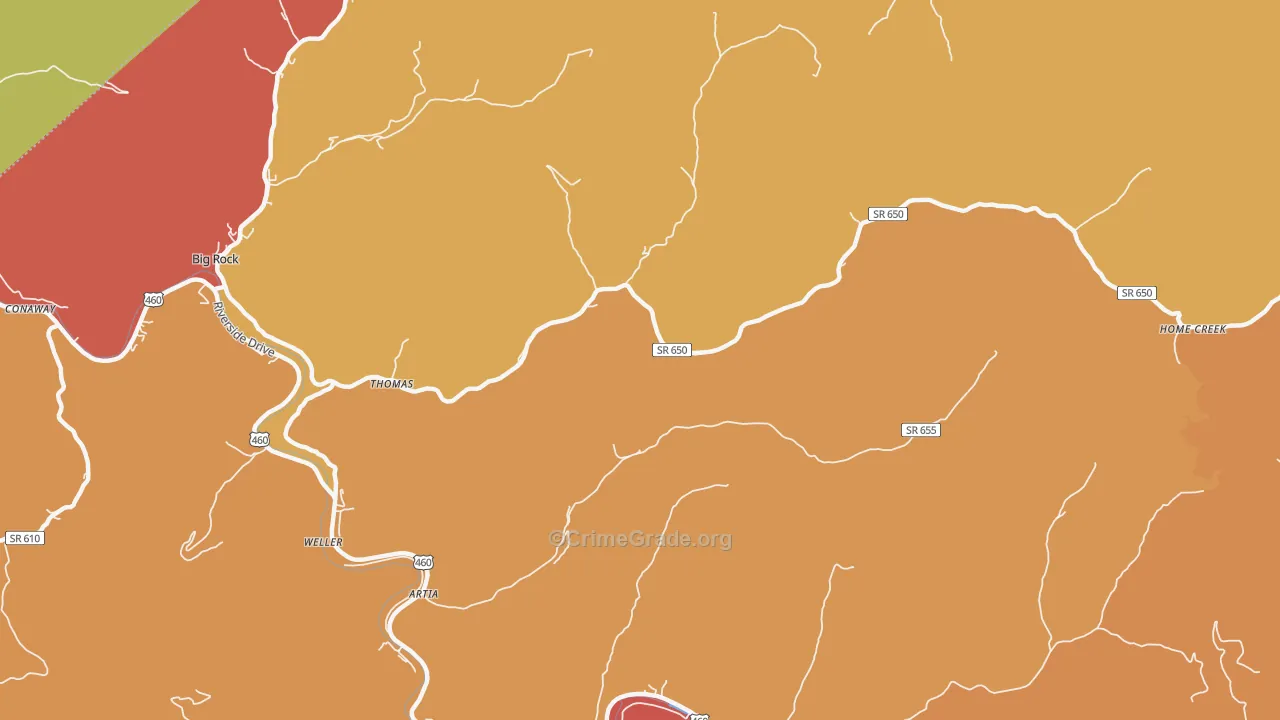 Home Creek, VA Map of Vandalism Rates