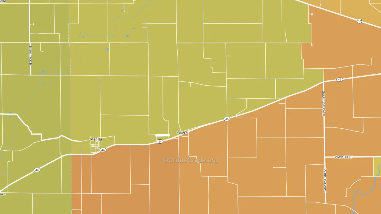 Homer, IN Map of Vandalism Rates