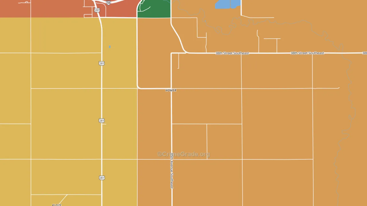 Homer, ND Map of Vandalism Rates