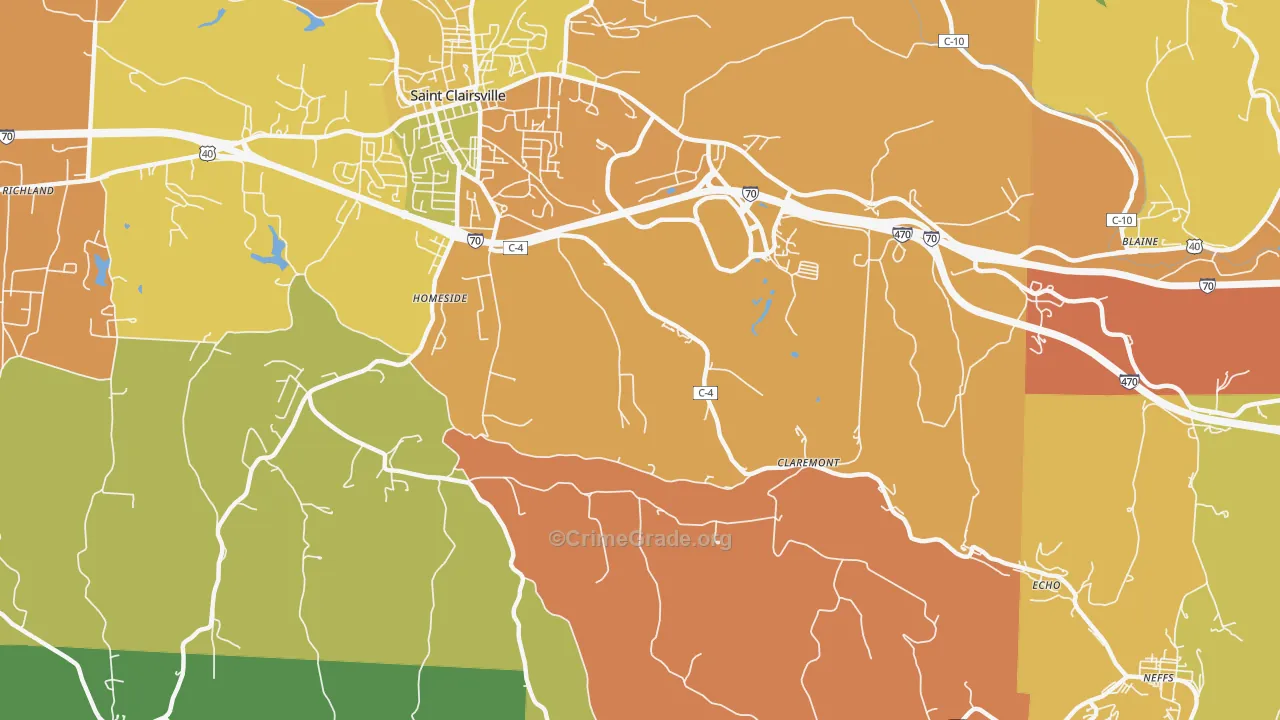 Homeside, OH Map of Vandalism Rates