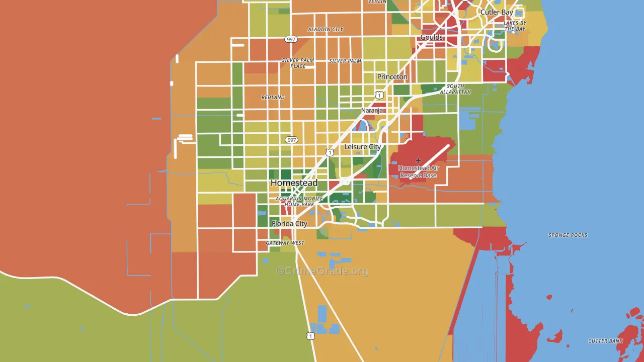 Homestead, FL Map of Vandalism Rates