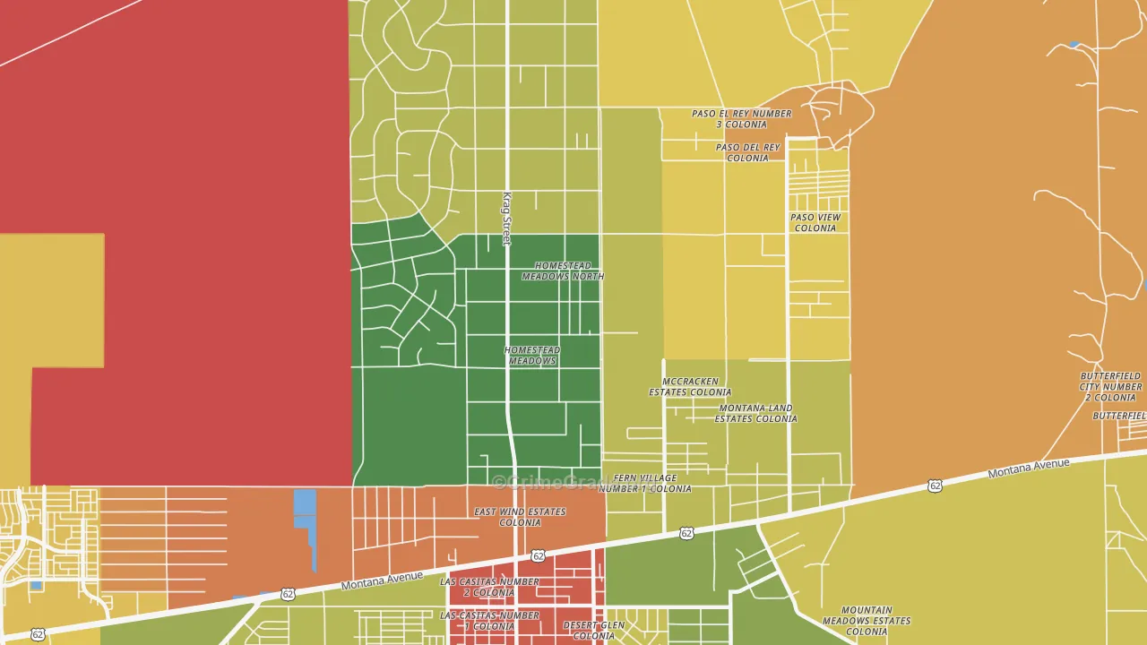 Homestead Meadows North, TX Map of Vandalism Rates