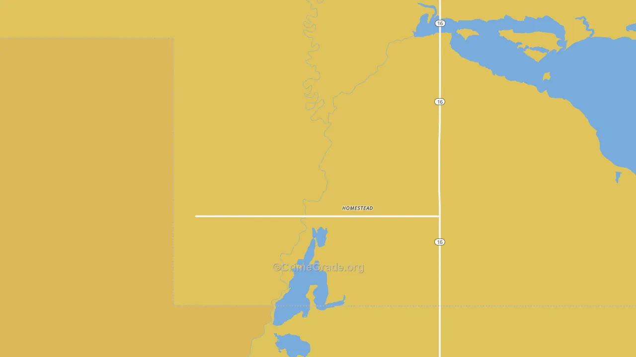 Homestead, MT Map of Vandalism Rates