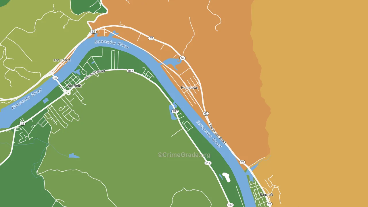 Hometown, WV Map of Vandalism Rates