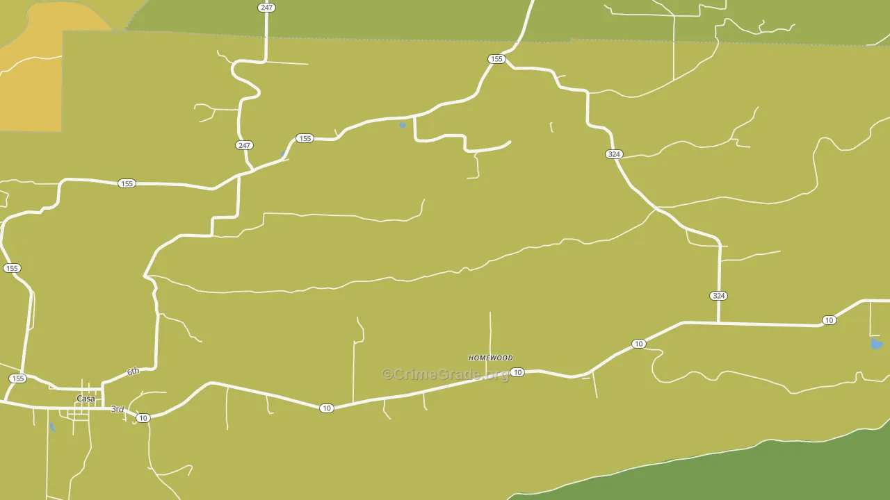 Homewood, AR Map of Vandalism Rates