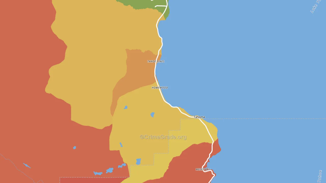 Homewood, CA Map of Vandalism Rates