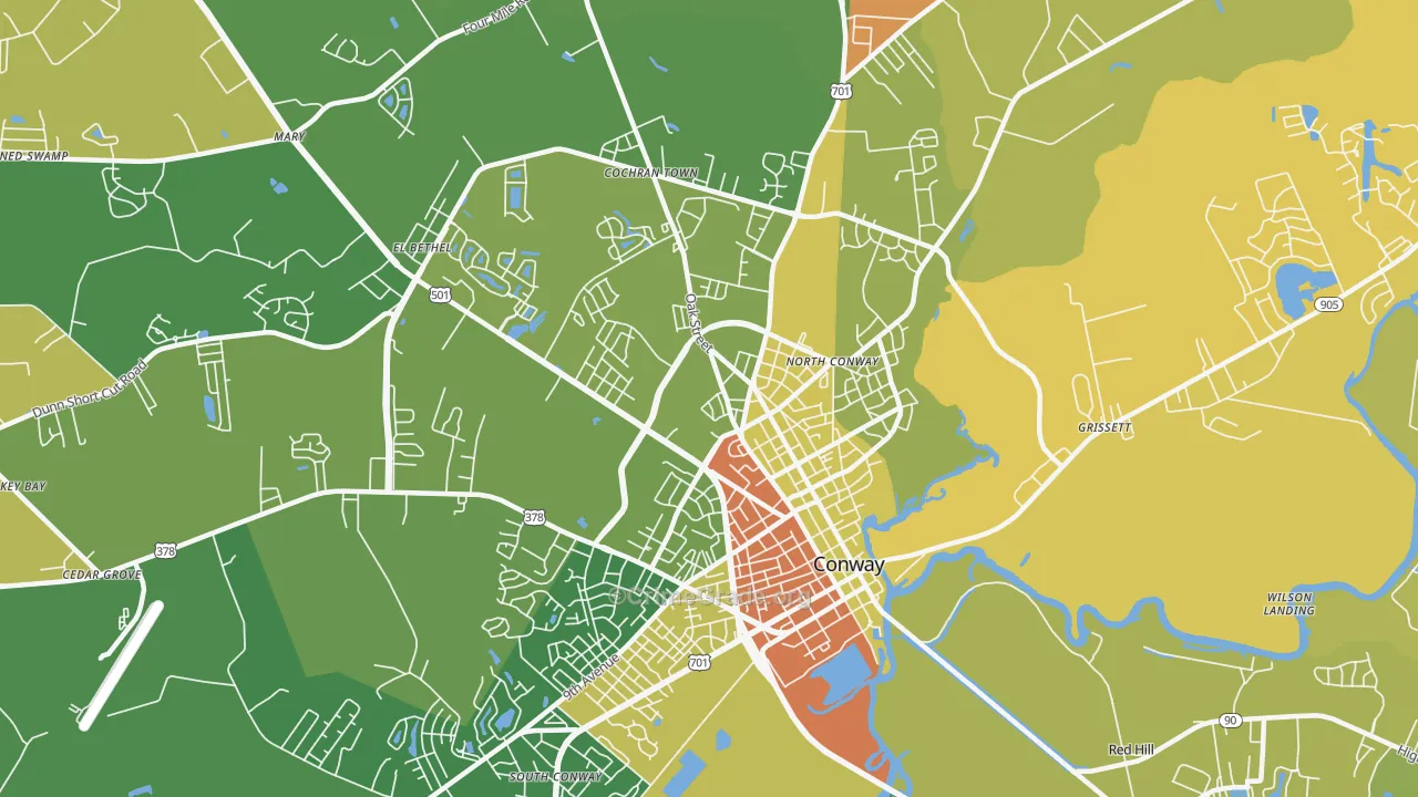 Homewood, SC Map of Vandalism Rates