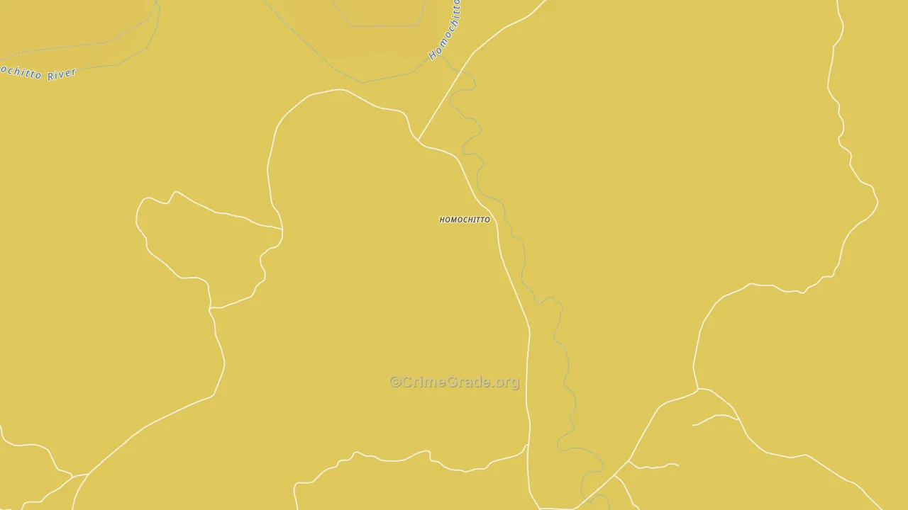 Homochitto, MS Map of Vandalism Rates