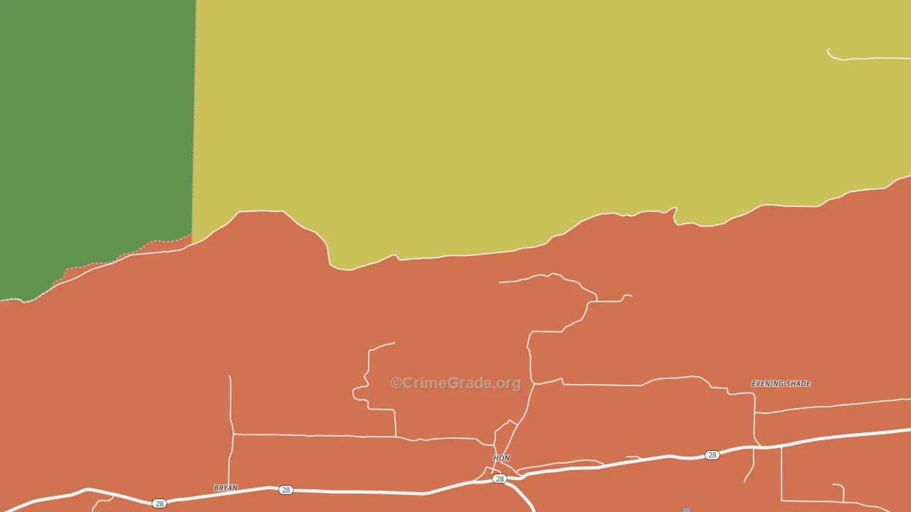 Hon, AR Map of Vandalism Rates