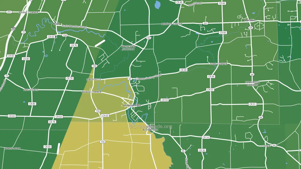 Honeoye Falls, NY Map of Vandalism Rates