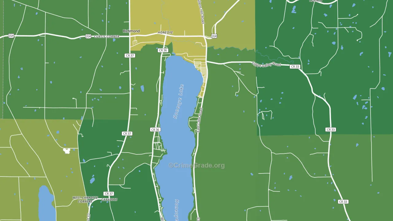 Honeoye, NY Map of Vandalism Rates