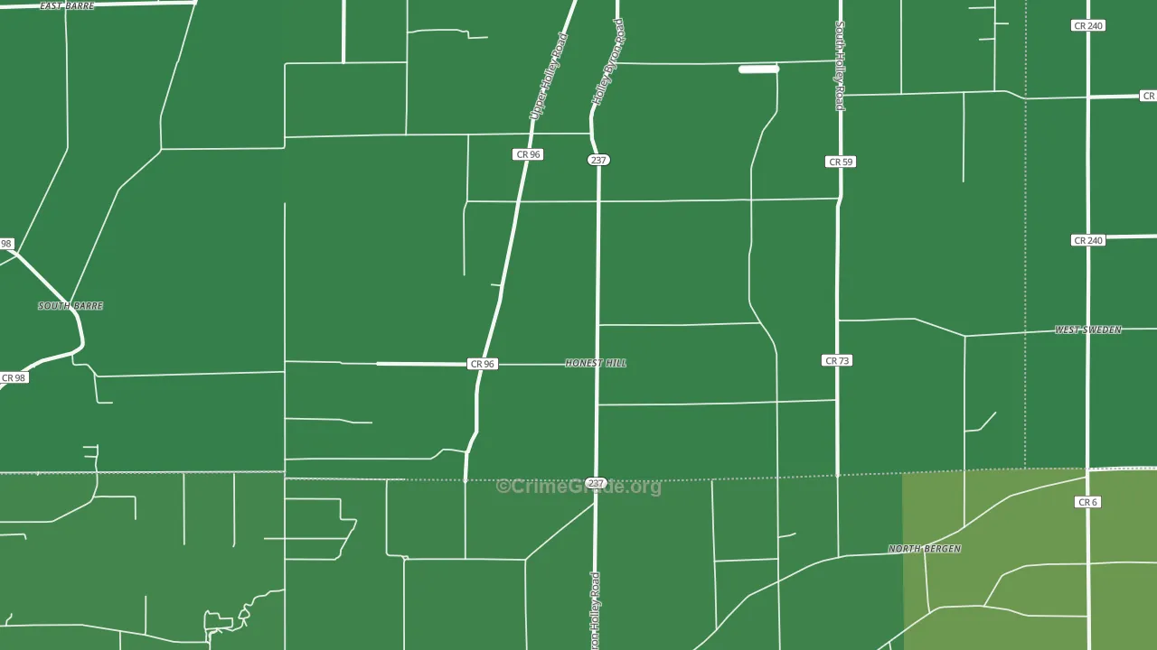 Honest Hill, NY Map of Vandalism Rates