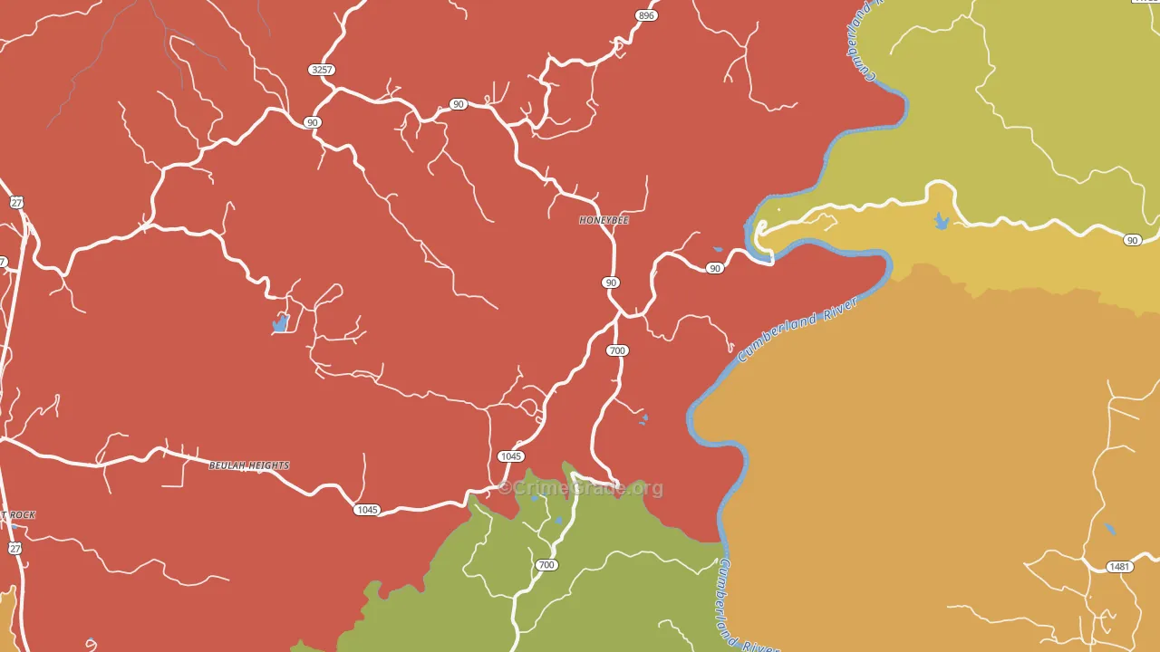 Honeybee, KY Map of Vandalism Rates
