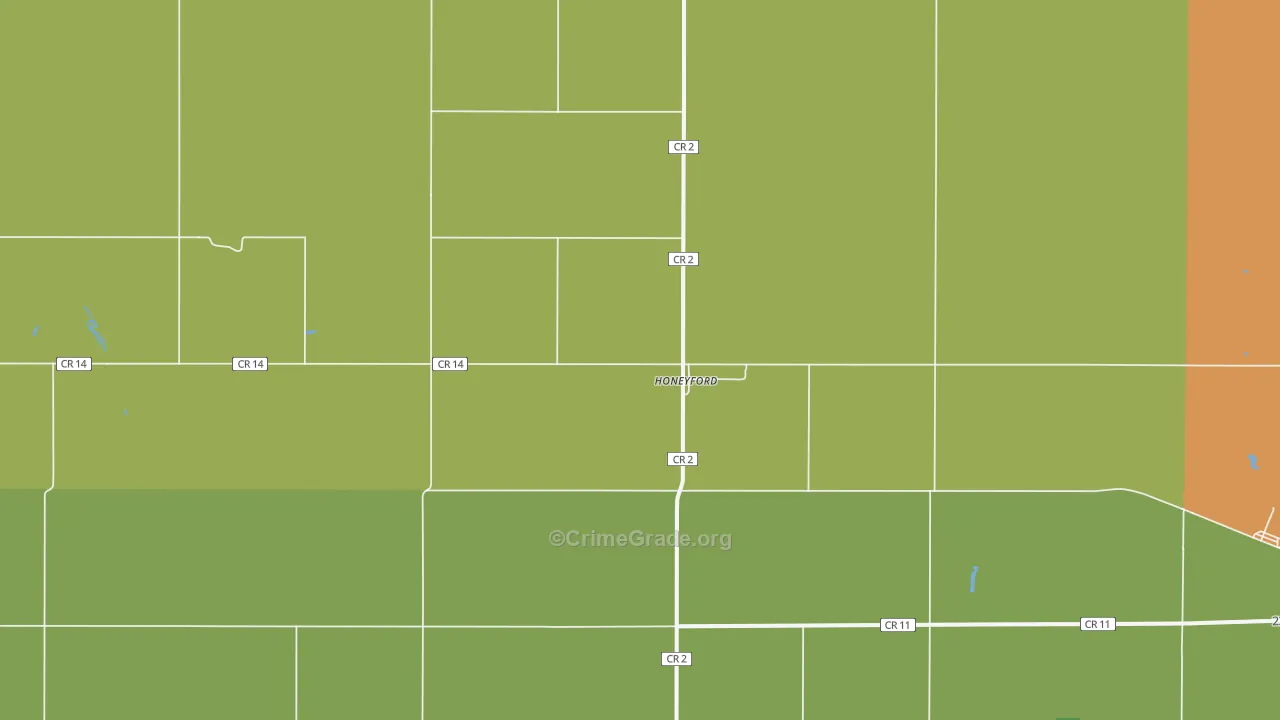 Honeyford, ND Map of Vandalism Rates