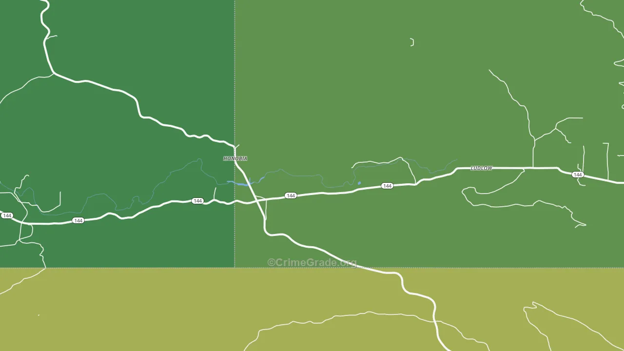 Honobia, OK Map of Vandalism Rates