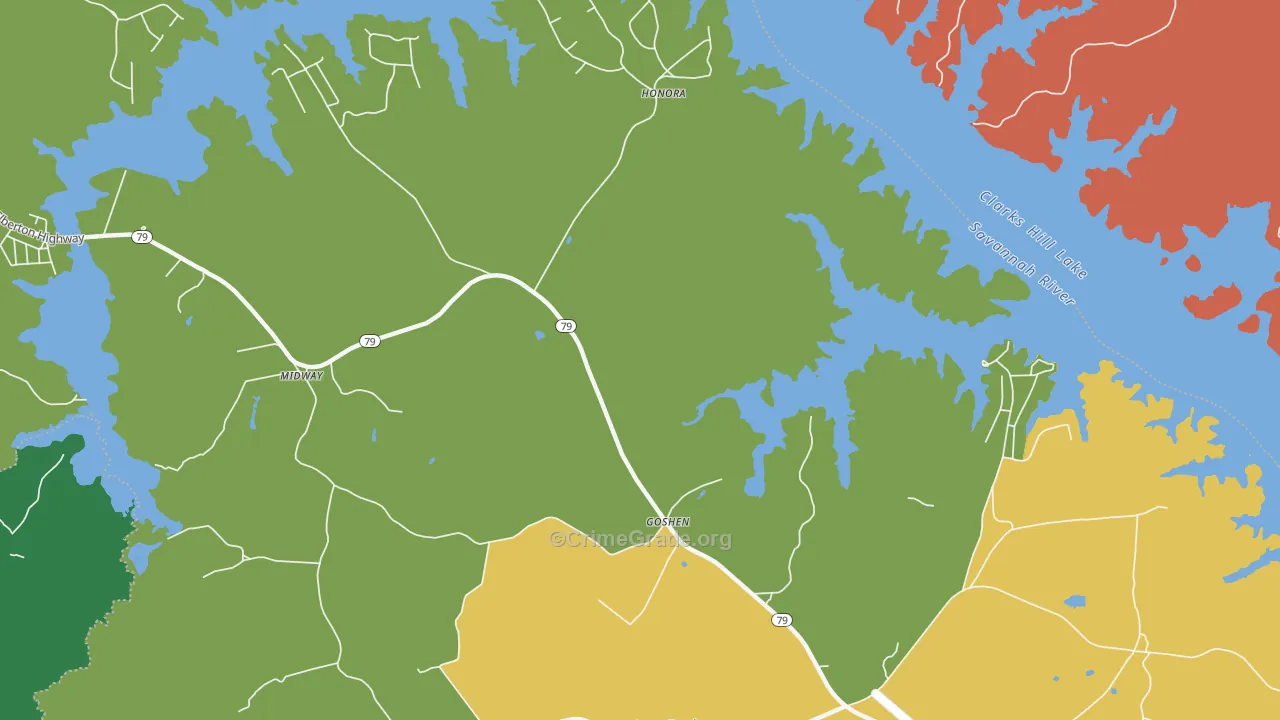 Honora, GA Map of Vandalism Rates
