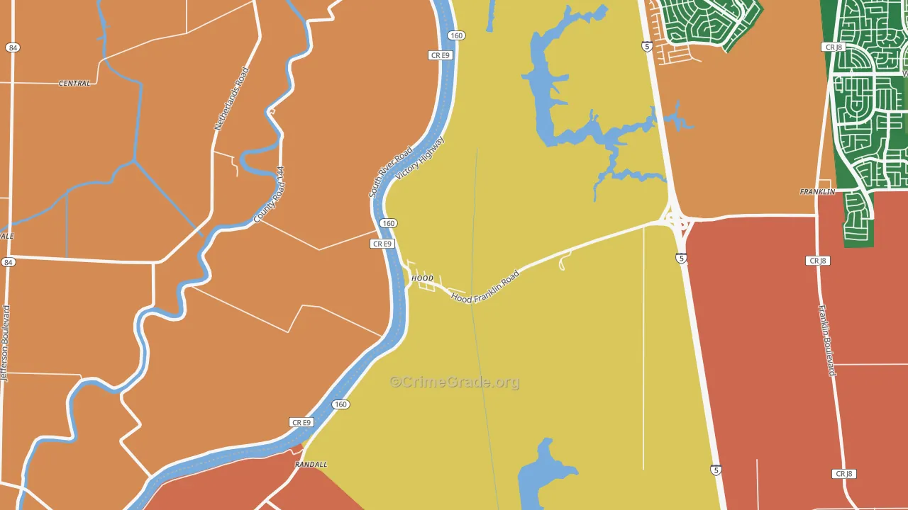 Hood, CA Map of Vandalism Rates