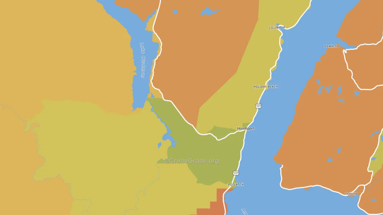 Hoodsport, WA Map of Vandalism Rates
