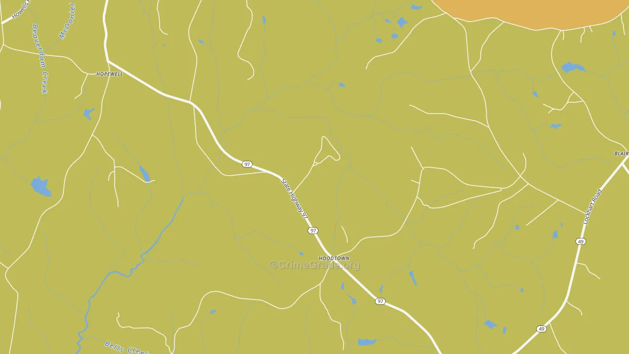 Hoodtown, SC Map of Vandalism Rates