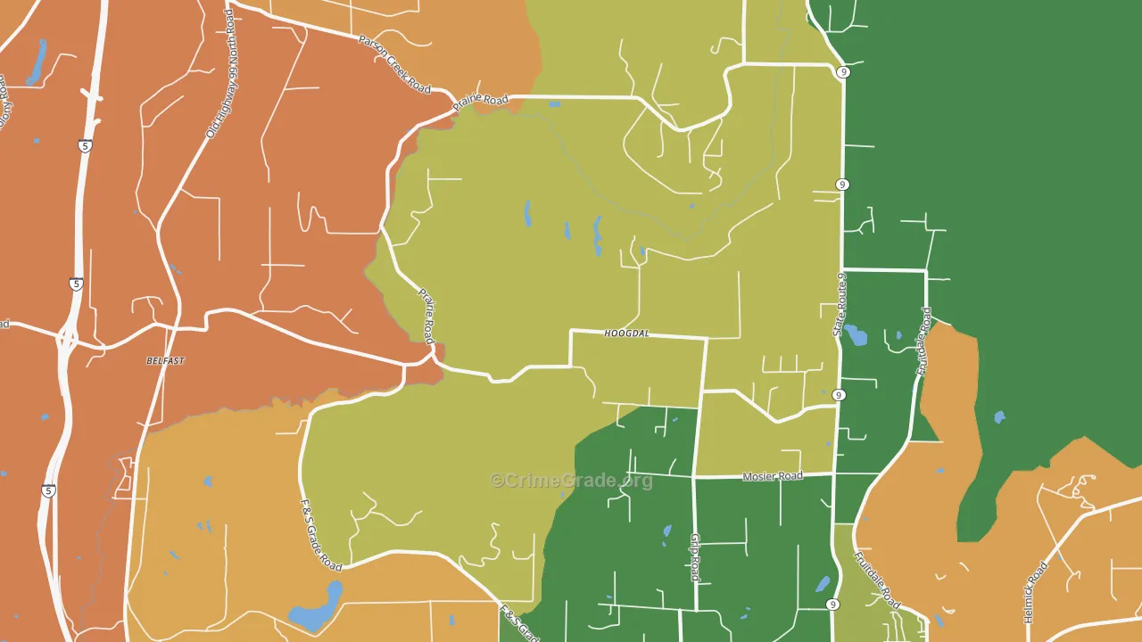 Hoogdal, WA Map of Vandalism Rates