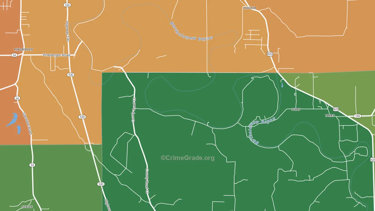 Hooker, AR Map of Vandalism Rates
