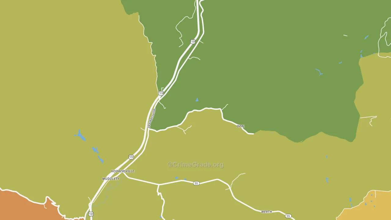 Hookersville, WV Map of Vandalism Rates