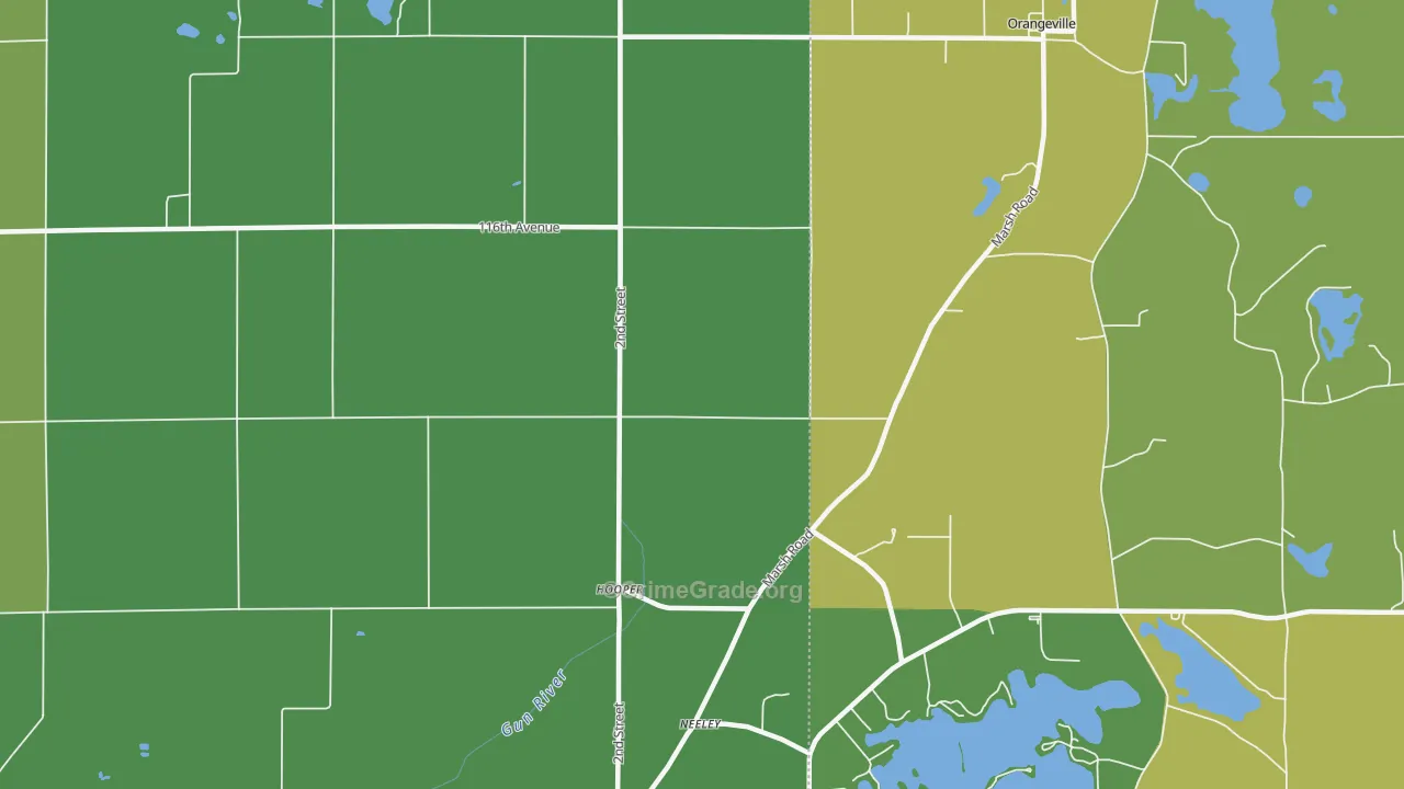 Hooper, MI Map of Vandalism Rates