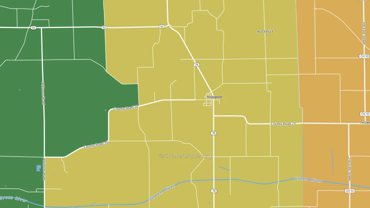 Hooppole, IL Map of Vandalism Rates