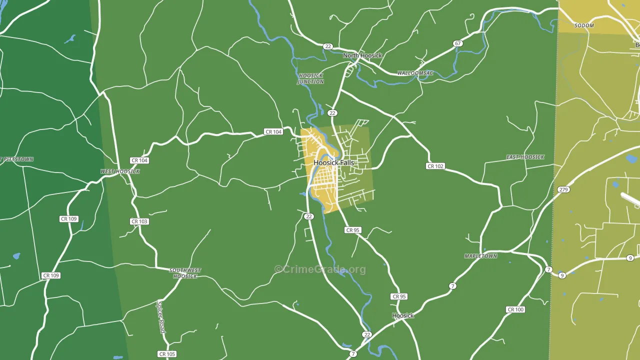 Hoosick Falls, NY Map of Vandalism Rates