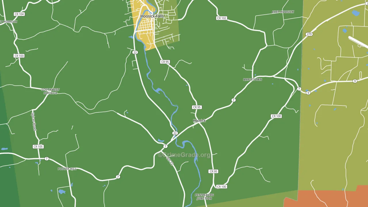 Hoosick, NY Map of Vandalism Rates