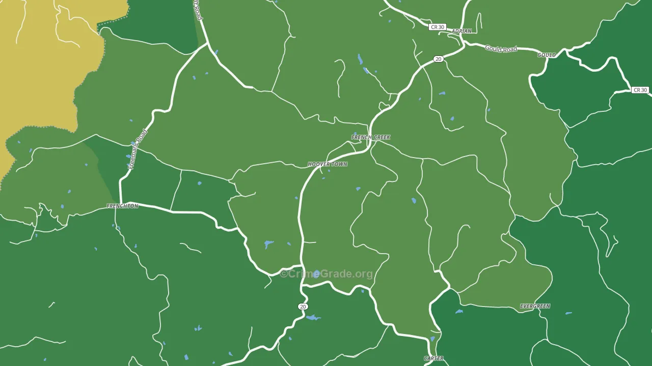 Hoover Town, WV Map of Vandalism Rates