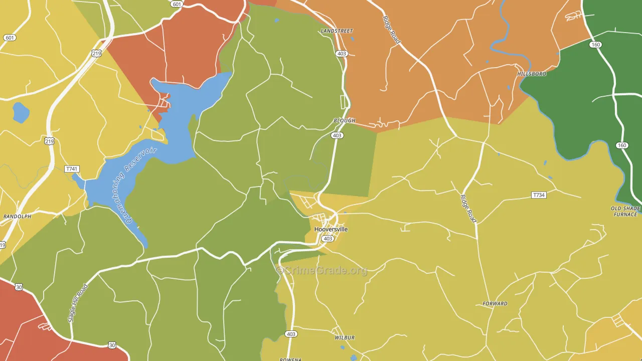Hooversville, PA Map of Vandalism Rates