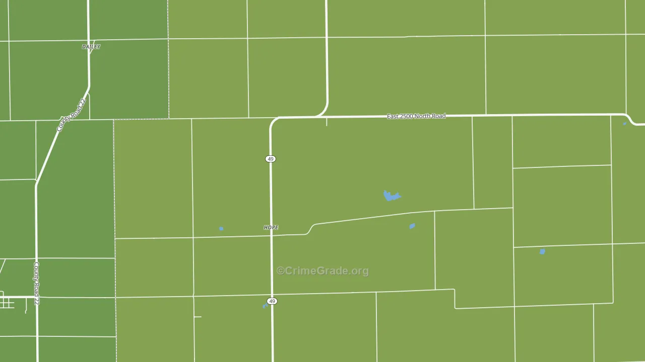 Hope, IL Map of Vandalism Rates